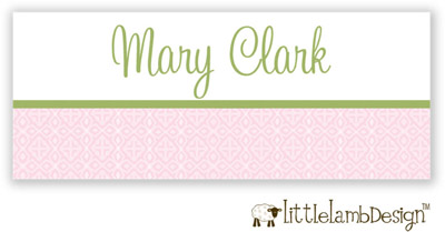 Little Lamb Design Waterproof Labels - Pink Lace