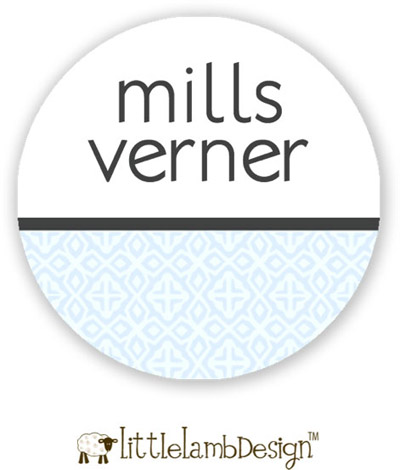Little Lamb Design Waterproof Labels - Blue Lace
