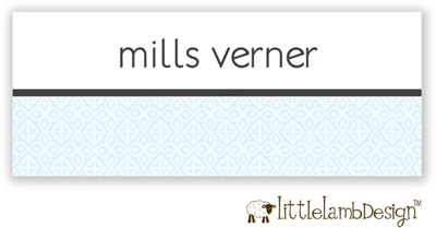 Little Lamb Design Waterproof Labels - Blue Lace Little Lamb Design Waterproof Labels - Blue Lace