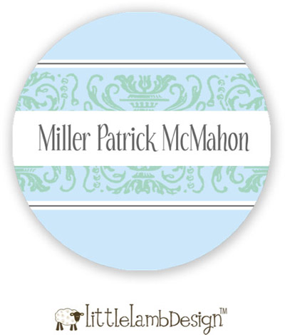 Little Lamb Design Waterproof Labels - Elegant Blue Little Lamb Design Waterproof Labels - Elegant Blue