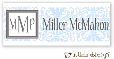 Little Lamb Design Waterproof Labels - Elegant Blue Little Lamb Design Waterproof Labels - Elegant Blue