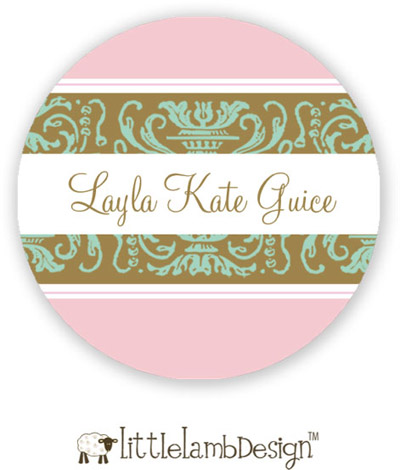 Little Lamb Design Waterproof Labels - Elegant Pink Little Lamb Design Waterproof Labels - Elegant Pink