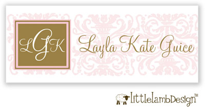 Little Lamb Design Waterproof Labels - Elegant Pink Little Lamb Design Waterproof Labels - Elegant Pink