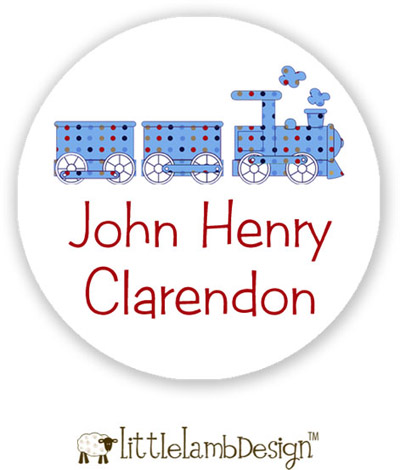 Little Lamb Design Waterproof Labels - Dotted Train