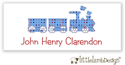 Little Lamb Design Waterproof Labels - Dotted Train