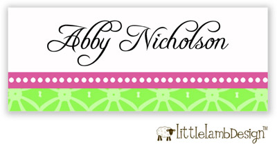 Little Lamb Design Waterproof Labels - Elegant Pink and Green Little Lamb Design Waterproof Labels - Elegant Pink and Green