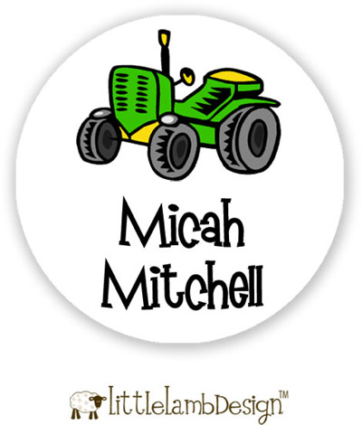Little Lamb Design Waterproof Labels - Tractor