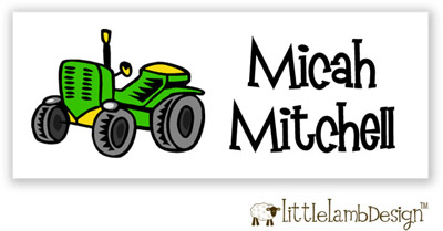 Little Lamb Design Waterproof Labels - Tractor