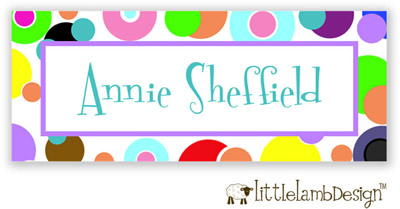 Little Lamb Design Waterproof Labels - Fun Dots Little Lamb Design Waterproof Labels - Fun Dots