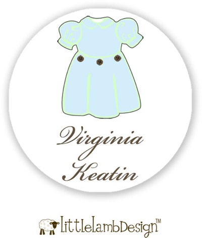 Little Lamb Design Waterproof Labels - Dressy Little Lamb Design Waterproof Labels - Dressy