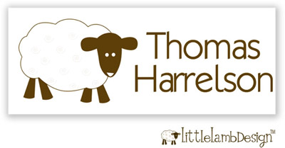 Little Lamb Design Waterproof Labels - Little Lamb Boy Little Lamb Design Waterproof Labels - Little Lamb Boy