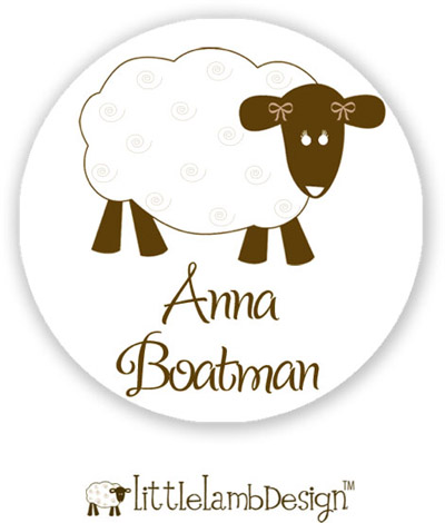 Little Lamb Design Waterproof Labels - Little Lamb Girl Little Lamb Design Waterproof Labels - Little Lamb Girl