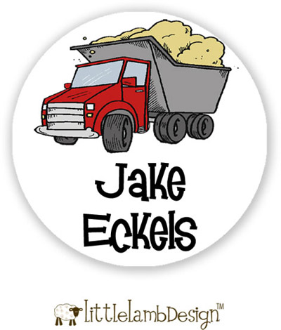 Little Lamb Design Waterproof Labels - Dumptruck