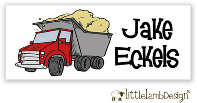 Little Lamb Design Waterproof Labels - Dumptruck