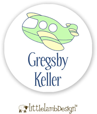 Little Lamb Design Waterproof Labels - Airplane Little Lamb Design Waterproof Labels - Airplane