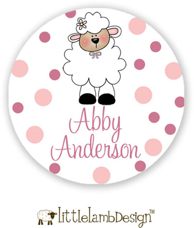 Little Lamb Design Waterproof Labels - Cute Lamb
