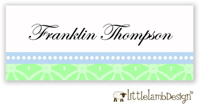 Little Lamb Design Waterproof Labels - Elegant Blue and Green Little Lamb Design Waterproof Labels - Elegant Blue and Green