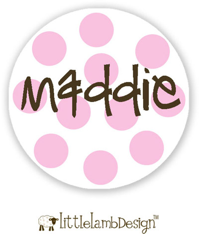 Little Lamb Design Waterproof Labels - Pink Dots Little Lamb Design Waterproof Labels - Pink Dots