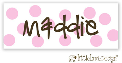 Little Lamb Design Waterproof Labels - Pink Dots Little Lamb Design Waterproof Labels - Pink Dots