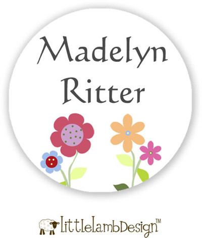 Little Lamb Design Waterproof Labels - Cute Flowers Little Lamb Design Waterproof Labels - Cute Flowers