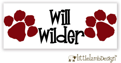 Little Lamb Design Waterproof Labels - Red Paw Print Little Lamb Design Waterproof Labels - Red Paw Print