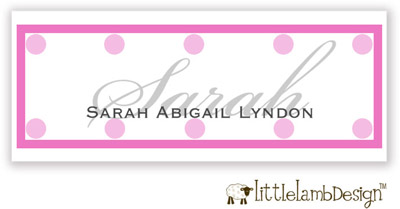 Little Lamb Design Waterproof Labels - Pink Dots Little Lamb Design Waterproof Labels - Pink Dots