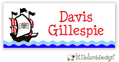 Little Lamb Design Waterproof Labels - Pirate Ship Little Lamb Design Waterproof Labels - Pirate Ship