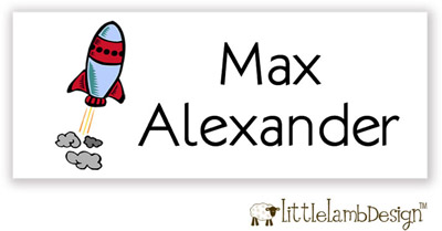 Little Lamb Design Waterproof Labels - Rocket Ship Little Lamb Design Waterproof Labels - Rocket Ship