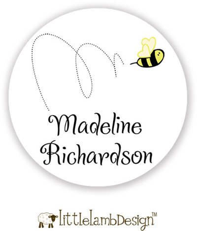 Little Lamb Design Waterproof Labels - Bee