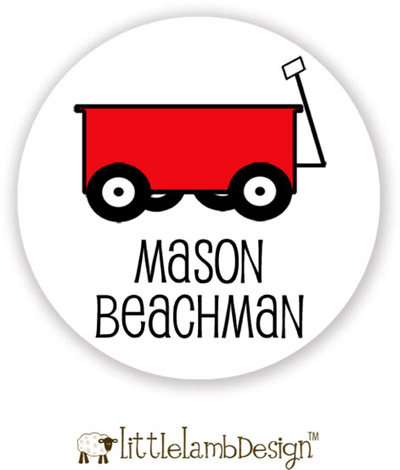 Little Lamb Design Waterproof Labels - Wagon Little Lamb Design Waterproof Labels - Wagon