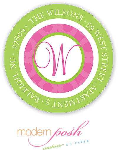 Modern Posh Return Address Labels - Pink Bubble - Pink & Green #1 Modern Posh Return Address Labels - Pink Bubble - Pink & Green #1