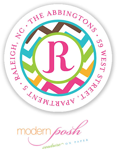 Modern Posh Return Address Labels - Chevron - Pink & Green #1 Modern Posh Return Address Labels - Chevron - Pink & Green #1