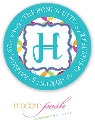 Modern Posh Return Address Labels - Jewel - Blue & Pink #1 Modern Posh Return Address Labels - Jewel - Blue & Pink #1