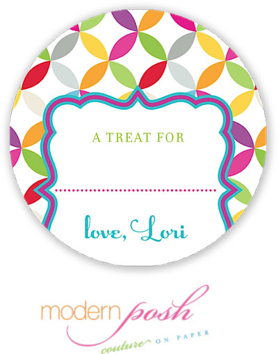 Modern Posh Gift Stickers - Jewel - Blue & Pink #2