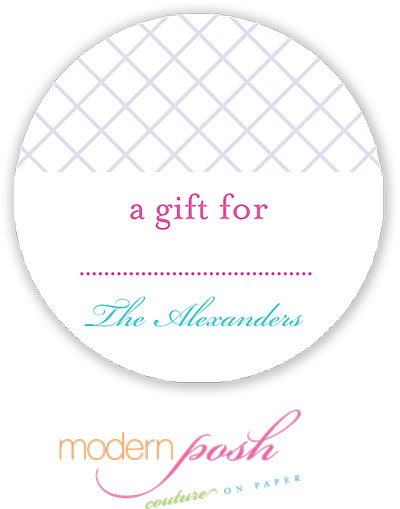 Modern Posh Gift Stickers - Diamond - Pink & Blue #2