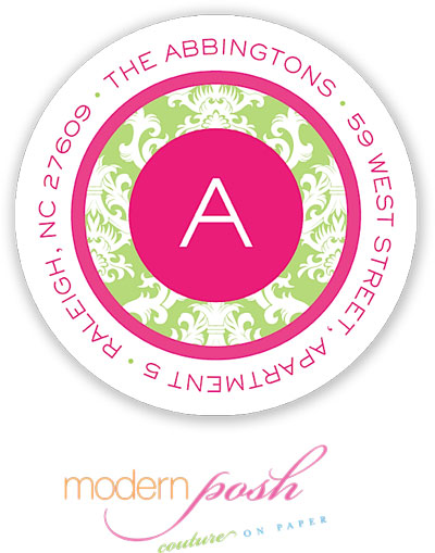 Modern Posh Return Address Labels - Damask Modern Posh Return Address Labels - Damask