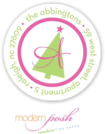 Modern Posh Return Address Labels - Mod Holiday Tree Modern Posh Return Address Labels - Mod Holiday Tree
