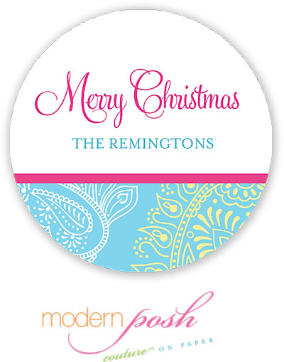 Modern Posh Gift Stickers - Paisley Holiday Modern Posh Gift Stickers - Paisley Holiday