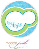 Modern Posh Gift Stickers - Green Bubble - Green & Blue #2