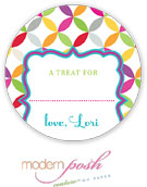 Modern Posh Gift Stickers - Jewel - Blue & Pink #2