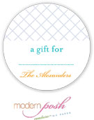 Modern Posh Gift Stickers - Diamond - Blue & Orange #2