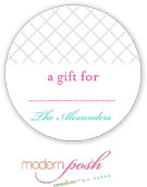 Modern Posh Gift Stickers - Diamond - Pink & Blue #2