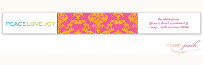 Modern Posh Return Address Labels - Bright Damask