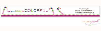 Modern Posh Return Address Labels - Colorful Candy Cane Modern Posh Return Address Labels - Colorful Candy Cane