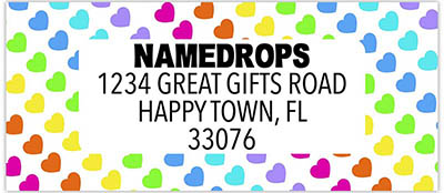 Address Labels by Namedrops - Rainbow Hearts Address Labels by Namedrops - Rainbow Hearts