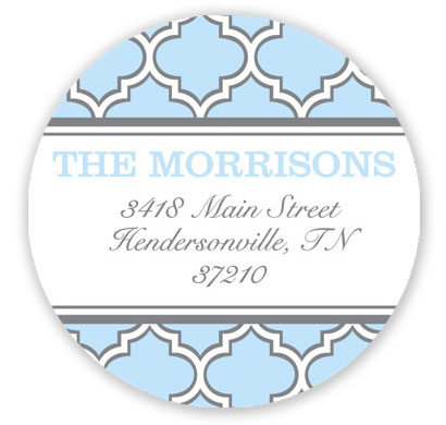 Prints Charming Holiday Address Labels - Blue Quatrefoil