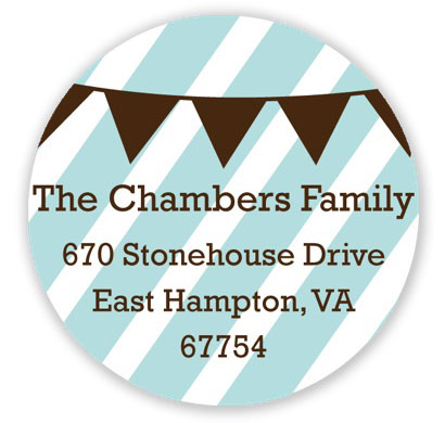Prints Charming Holiday Address Labels - Aqua and Brown Banner