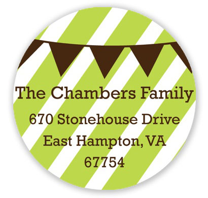 Prints Charming Holiday Address Labels - Lime and Brown Banner Prints Charming Holiday Address Labels - Lime and Brown Banner