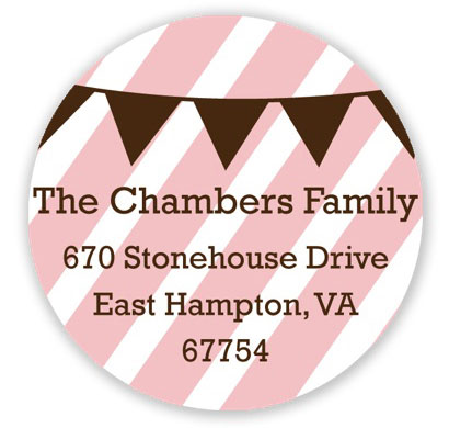 Prints Charming Holiday Address Labels - Pink and Brown Banner