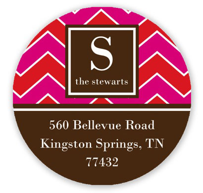 Prints Charming Holiday Address Labels - Hot Pink and Red Chevron